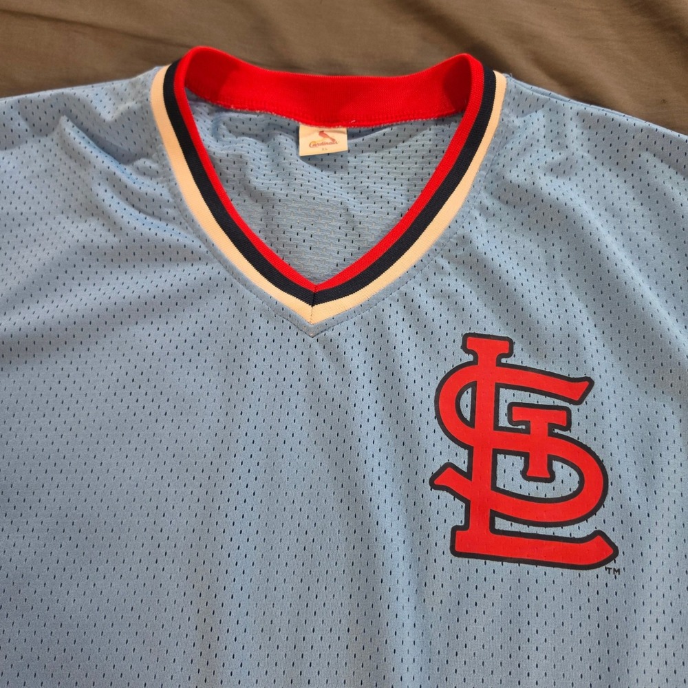 St Louis Cardinals Red Schoendienst 2 Powder Blue Mesh Jersey Maryville Large